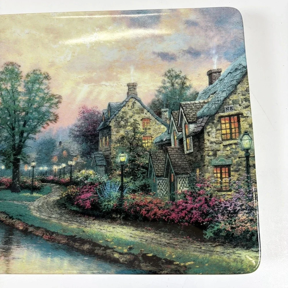 3 Thomas Kinkade Lamplight Brooke-County-Lane Plates Bradford Exchange 1997 READ